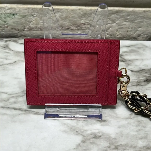 PRADA PINK LEATHER CARD HOLDER WRISTLET  NWOT - Picture 5 of 7